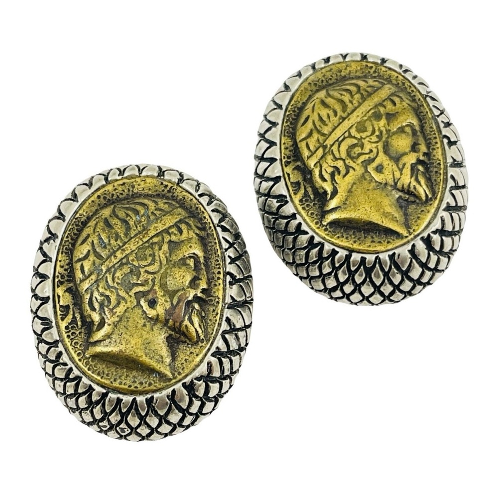 Vintage Greek Coin Earrings